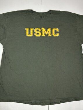 Athletic Works United States Marine Corps USMC Short Sleeve T-Shirt Green Sz 2XL